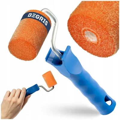 Produktbild von Begris Orange Flock Farbroller 7 cm für Acrylfarben