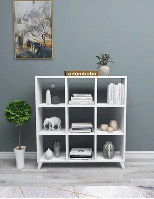 Image de Étagère cubique adambaba à 9 compartiments, 88,2 x 88,2 cm, blanche
