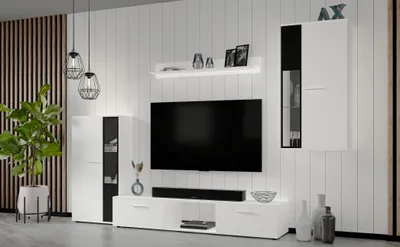 Produktbild von AX LIVING Hochwertige Wohnwand Formilo - 240 cm – Modern & Weiß