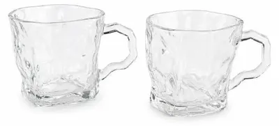 Image de Set de 6 tasses à thé en verre Wave avec anse 220 ml