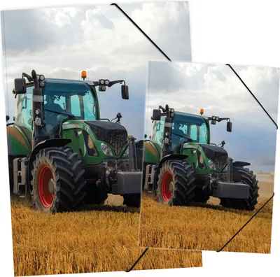 Produktbild von itenga Gummizugmappe Zeichenmappe A4 und A3 Motiv Traktor auf dem Feld Set