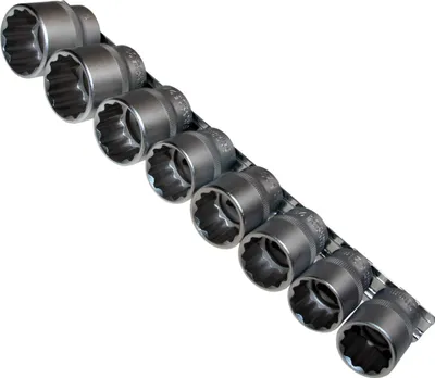 Produktbild von Steckschlüsseleinsätze Stecknuss Nuss Nüsse VIELZAHN 12-kant 20-32 mm, 8-tlg.
