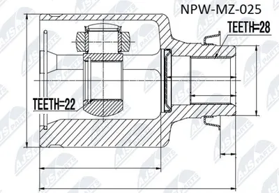 Produktbild von NTY Gelenksatz Antriebswelle Getriebeseitig für MAZDA 3 (BK) NPW-MZ-025