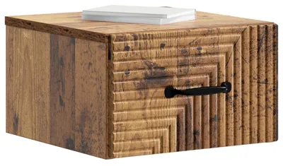 Zdjęcie produktu dla Wisząca Szafka Nocna z szufladą Stare drewno 34,5 x 33 x 20 cm