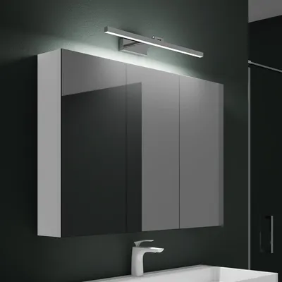 Produktbild von Mai & Mai Spiegelschrank mit Spiegellampe Badezimmerschrank BxTxH 80x15x70cm Spiegelleuchte 180° Drehbar LED Badlampe 60cm