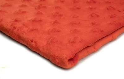 Produktbild von Minkee Fleece Knit mit Herzprägung Mandarine 50 x 155 cm
