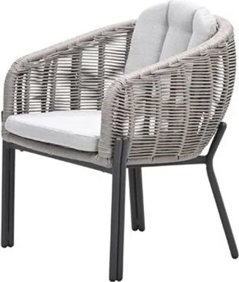 Produktbild von Garden Impressions Zaragosa Dining Stuhl - carbon black - rope taupe - valley sand