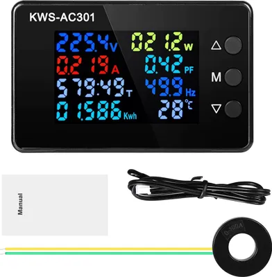 Produktbild von KWS-AC301 Voltmeter Amperemeter Leistungs-Energiemesser AC 50-300V Wattmeter Stromzähler
