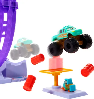 Produktbild von Disney Pixar Cars Stunt-Zirkus Spielset - Mit Ivy-LKW und Schleife, Serie Autos auf dem Weg