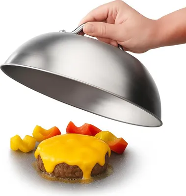 Produktbild von Stahldeckel für Hamburger Grillen Räuchern Schmelzen Käse Halten Serviertemperatur