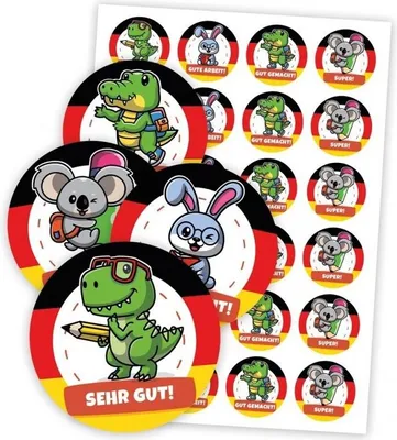 Produktbild von Motivationsaufkleber - Deutsche Tiere 48St