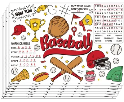 Immagine prodotto di Segnaposto a tema baseball - attività colorabili per la decorazione di feste