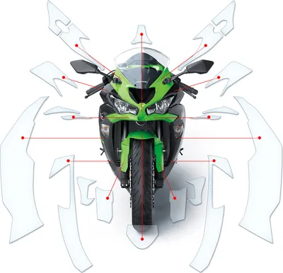 Produktbild von Lackschutzfolie Steinschlagschutz passend für Kawasaki ZX6R 636 2019+