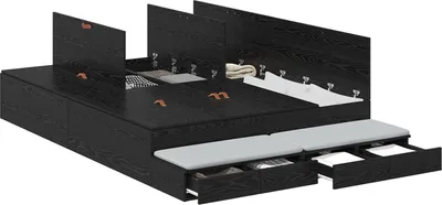 Produktbild von Möbel Stauraumbettgestell Schwarze Eiche 140x200 cm - Klassische Betten 3335638