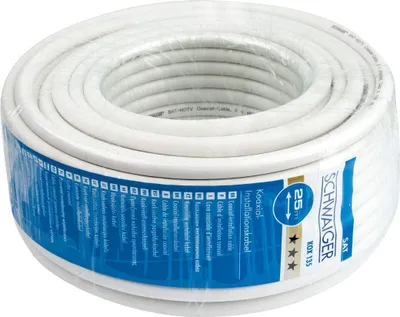 Produktbild von Schwaiger Koaxialkabel 135 dB 4-fach 8,2mm 25,0m Weiß