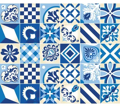Produktbild von Selbstklebende Fliesenaufkleber für Küche und Bad – 30 Azulejos Pascalinia Fliesenaufkleber – 30 Aufkleber 10 x 10 cm