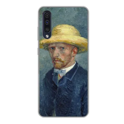 Produktbild von MuchoWow® Handyhülle Schutzhülle Hülle für Samsung Galaxy A50 Selbstbildnis mit Hut - Vincent van Gogh Silikon Softcase Handy Hülle - Mobiltelefonhülle