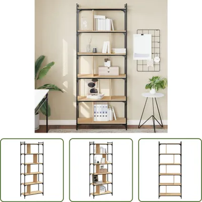 Produktbild von The Living Store Bücherregal 6 Böden Sonoma-Eiche 76x32x192 cm Holzwerkstoff