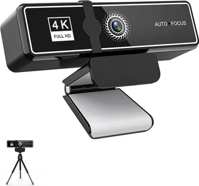 Produktbild von INF W9 Pro 4K HD USB Webcam mit Mikrofon & Abdeckung, 32GTF Karte Schwarz