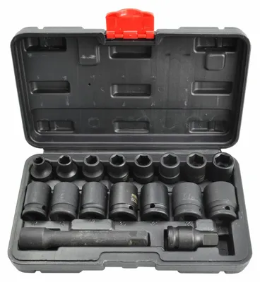 Schlagschrauber-Steckschlüsselsatz AWTOOLS 1/2" 15-teilig 8-24 mm Black Line