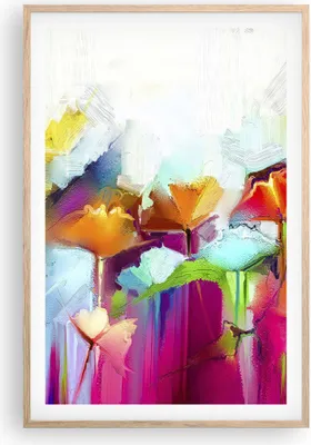 Produktbild von Gerahmtes Poster - Rahmen in heller Eiche - Blumen Wiese Sommer - 61x91,5 cm - Wand Bild - Wanddeko - Wandbilder - Wandposter - Bilderrahmen - Bilder - Kunstdruck - Wandbild - P2NPA61x91-4095