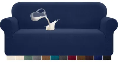 Productafbeelding van Bankhoes voor 3 zitplaatsen, donkerblauw, stretch, waterdicht, jacquard, Elasthan, 1 stuk