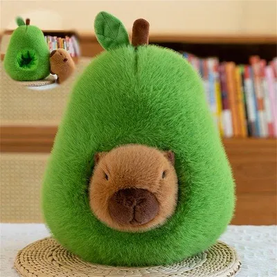 Produktbild von Kuschelbare Capibara-Kuschel mit Avocado als abnehmbarer Accessoire