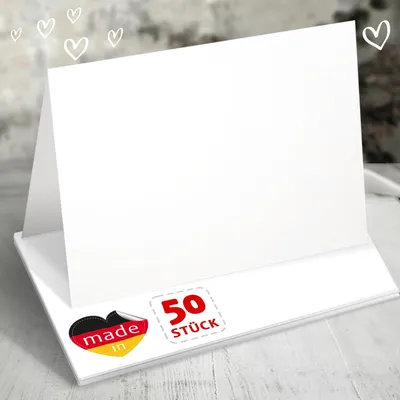 Produktbild von 50 Tischkarten Blanko Weiß – Platzkarten zum Beschriften