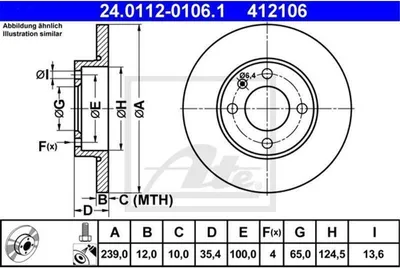 Produktbild von ATE Bremsscheiben (2 Stück)  24.0112-0106.1