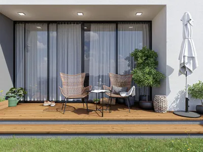 Produktbild von WOODTEX | 4 m | Braun 140x24 mm Terrassendiele Kiefer, Kesseldruckimprägniert KDI Holz, Feingeriffelt, Wendediele, Für Unterkonstruktion Und Terrassenbau