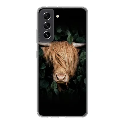 Produktbild von MuchoWow® Handyhülle Schutzhülle Hülle für Samsung Galaxy S21 FE Schottische Highlander - Tier - Flora Silikon Softcase Handy Hülle - Mobiltelefonhülle