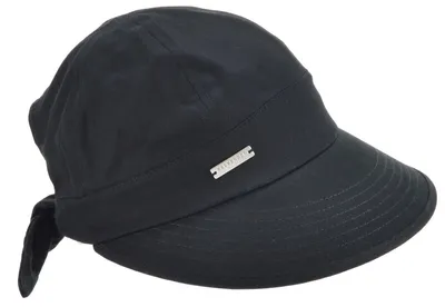 Seeberger Schildkappe aus 100% Baumwolle mit Schleife hinten in schwarz