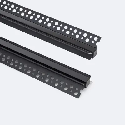 Produktbild von Aluminiumprofil Gipseinbau Ecke Innen LED Streifen bis 9 mm Schwarz 2 m Schwarz transluzent