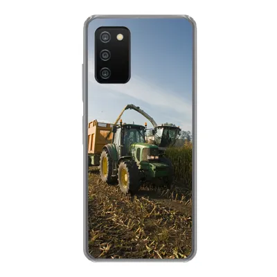 Produktbild von MuchoWow® Handyhülle Schutzhülle Hülle für Samsung Galaxy A03s Traktor - Anhänger - Mais - Grün - Landleben Silikon Softcase Handy Hülle - Schutz