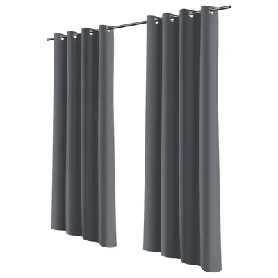 Immagine prodotto di Jayseuw set di 2 tende da esterno con occhielli tenda oscurante opaca giardino patio balcone grigio scuro 132 x 213cm