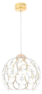 Productafbeelding van LED hanglamp XW813 goud, inclusief afstandsbediening. De helderheid is instelbaar. Geschikt voor de eethoek. Eetkamerlamp