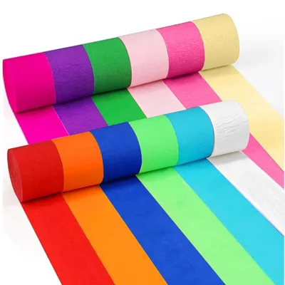 Krepppapier 12 Rollen bunt 4,5 cm x 25 m Partydeko