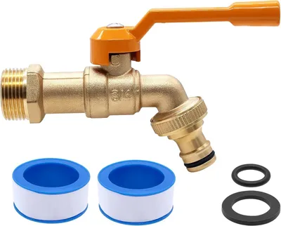 Imagen del producto de Grifo de agua exterior, válvula de bola de latón, 3/4 de pulgada, resistente a las heladas y al calor, con conexión para manguera