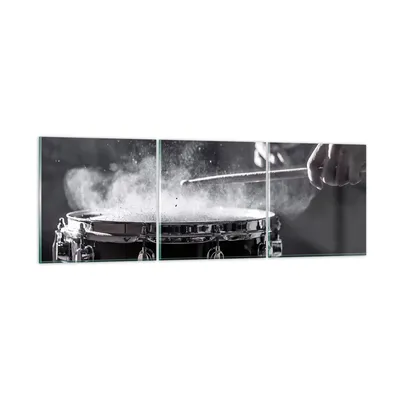 Produktbild von Bilder auf glas - 3 Teile - Trommel Staub Trommel - 120x40cm - Glasbilder - Wandbilder - Bilder - zum Aufhängen bereit - Wanddekoration aus Glas - Glas Bilder - Wandbild auf Glas - GCA120x40-4313