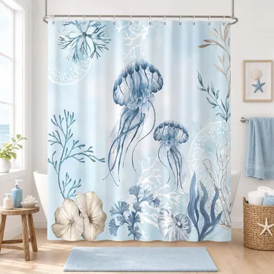 Productafbeelding van Waterdichte Douchegordijn met Jellyfish Motief