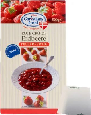 Produktbild von Chr.Grod Grütze Erdbeer Erdbeergrütze (500g Packung) + usy Block
