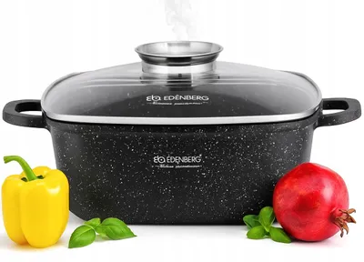 Produktbild von Edenberg Brytfanna Kwadratowa 3,7 L z Pokrywą Marmurowa