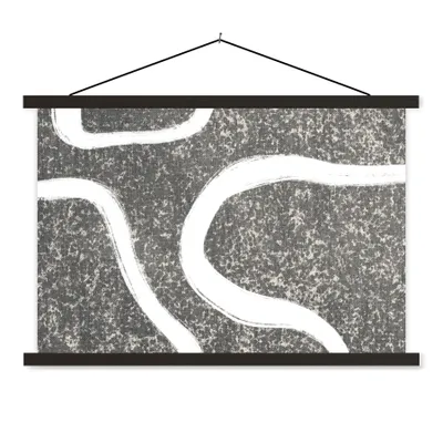 Produktbild von MuchoWow® Textilposter Abstrakt - Minimalismus - Design 60x40 cm mit schwarzem Rahmen - Hölzernes