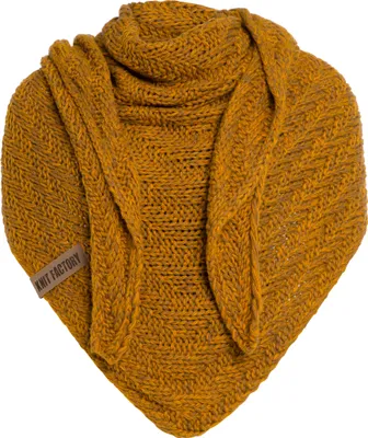 Produktbild von Knit Factory Sally Dreiecksschal - Ocker/Tobacco - 220x85 cm