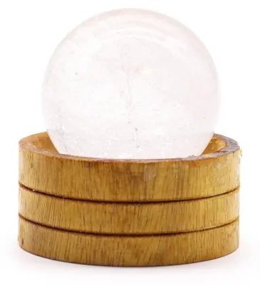 Imagen del producto de Esfera de cristal de cuarzo transparente de 50 mm con soporte