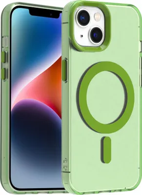 Obrázek produktu pro Pouzdro pro iPhone 13, kompatibilní s MagSafe, tenké poloprůhledné matné nárazuvzdorné pouzdro na telefon Zelený