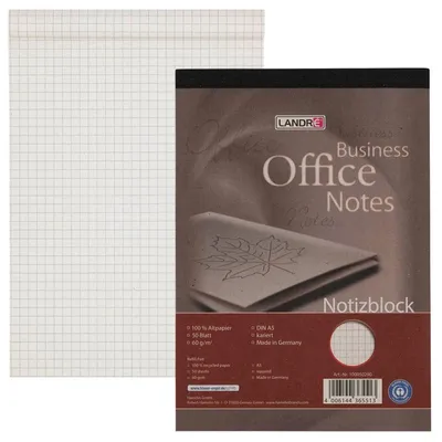 Image de LANDRÉ® 100050290 LANDRÉ® Notizblock Notizblock Recycling  DIN A5 kariert