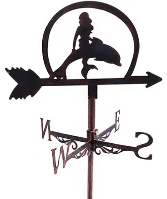 Produktbild von Elzusha – Wetterhahn im Vintage-Stil – Metallischer Windmesser – 50x30 cm – Edelstahl – Wetterhaken – Dekoration für den Garten