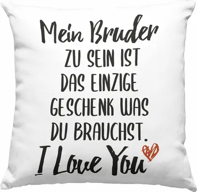 Produktbild von Trendation - Bruder Schwester Deko-Kissen mit Füllung 40x40 Geschenk von Bruder Geschenkidee für Geschwister Deko-Kissen mit Füllung 40x40 (Rosa)