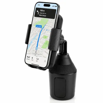 Produktbild von MidGard Universal Autohalterung für KFZ-Getränkehalter, Cup Mount für Smartphones bis zu 9,5cm Breite